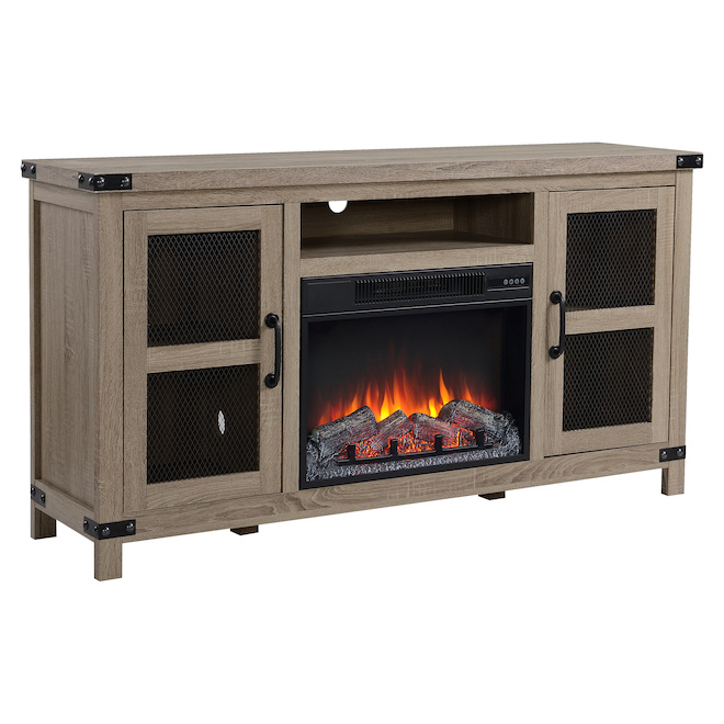 Style Selections Roslin Fireplace TV Stand for TVs up to 65-in - 32-in x 60-in  - Brown