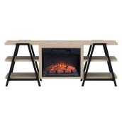 allen + roth Matte Black Electric Fireplace Can Accomodate 60-in TV