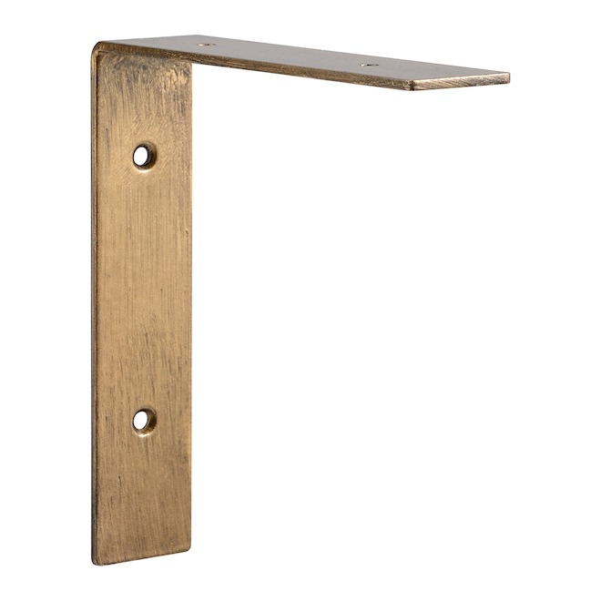 Legacy Home Shelf Bracket in Brass Finish Metal - 5.91-in