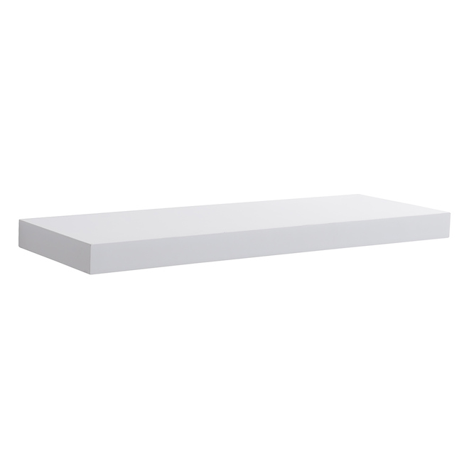 VALU+ Floating Shelf in Laminated Paper 1.5 x 7.87 x 23.62-in - White