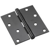 Onward Full Square Mortise Butt Hinge - 4-in W x 4-in L - Loose Pin - Black Finish - 2 Per Pack