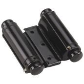 Onward Double Action Spring Hinge - 5 25/32-in W x 3 3/4-in H - Fixed Pin - Black - 2 Per Pack