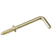 Hook Screw - 1 1/2" - Brass - 4/Pack