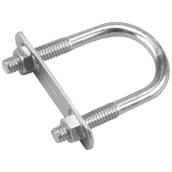 Onward U-Bolt with Plate and Hex Nuts - Zinc-plated Steel - Silver - 2 1/2-in L x 5/16-in dia