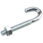 Onward J-Bolt with Nut - Zinc-plated Steel - 100-lbs Safe Working Load - 2 1/4-in L x 1/4-in dia