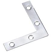 Onward Hardware Flat Corner Brace - Flat L Shaped Brackets - Zinc Plated - 1/2-in x 2 1/2-in