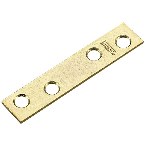 Mending Plate with Screws - Steel - 2" x 5/8" - 4/PK - Brass