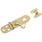 Onward Hasp with Hook - Bright Brass - 5 Per Pack - 2 3/4-in L