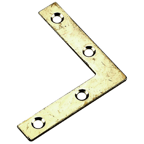 Flat Corner - 2" X 3/8" - Steel - Brass - 4/Pk