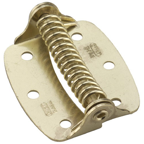 Onward Non-Adjustable Surface Spring Hinge - 2-in H - 1/4-in Radius - Brass  - 2 Per Pack 45BR
