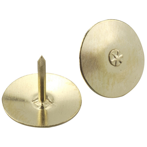 Onward Thumb Tacks - Steel - Brass - Flat Head - 60 Per Pack - 13/32-in dia  4522BR