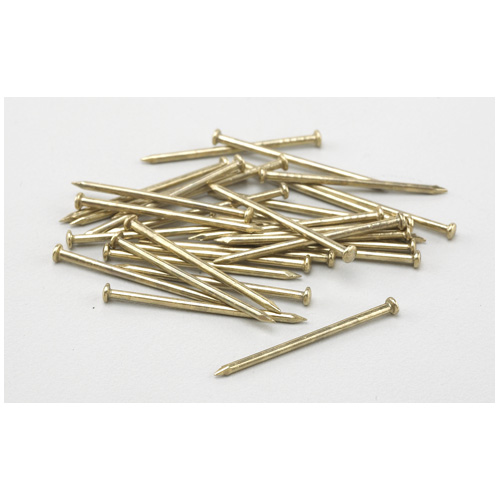 Onward Round Head Escutcheon Pins - 1-in L - Brass-Plated Steel - 168 Per Pack