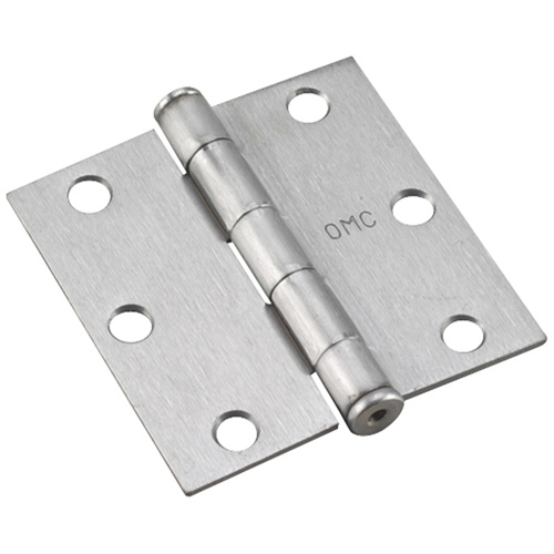 Onward Full Mortise Butt Hinges - Steel - Brushed Chrome - 3-in - 2-Pack