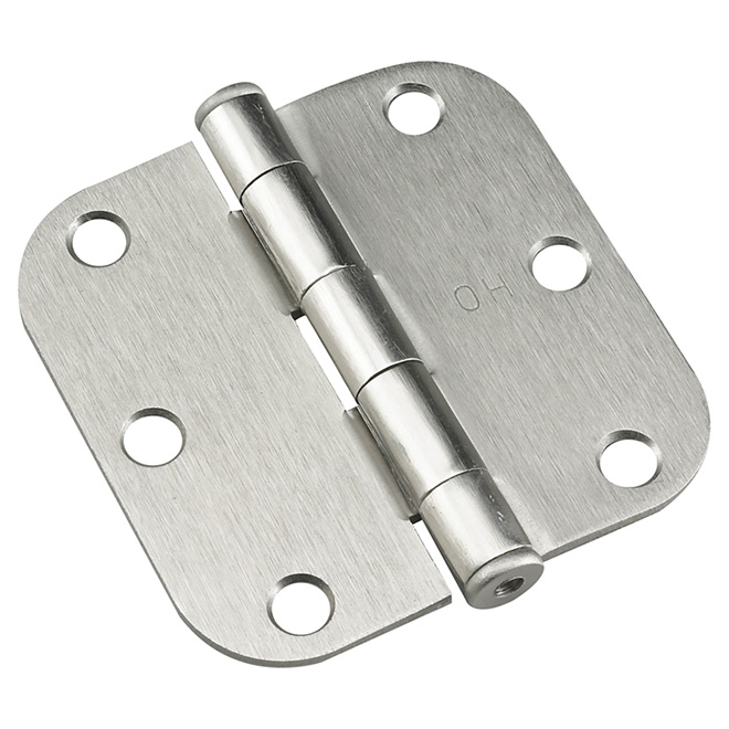 Onward Full Mortise Butt Hinges - Brushed Nickel - 3-in - 5/8-in Radius - 2-Pack