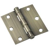 Onward Full Mortise Butt Hinges - Steel - Antique Brass - 3-in - 2-Pack