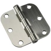 Onward Round Corner Hinges - Steel - Brushed Chrome - 3-in - 5/8-in Radius -Pack of 2