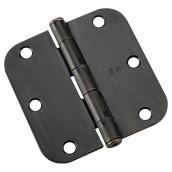 Onward Round Corner Hinges - Steel - Oil-Rubbed Bronze - 3-in - 5/8-in Radius - Pack of 2