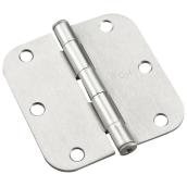 Onward Round Corner Hinges - Steel - Brushed Nickel - 3 1/2-in - 5/8-in Radius - Pack of 2