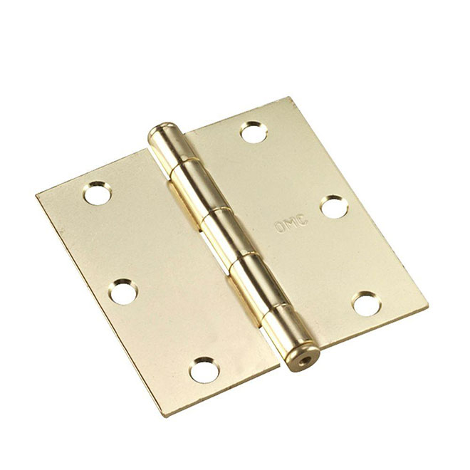 Onward Full Mortise Butt Hinges - Steel - Brass - 3 1/2-in - 2-Pack