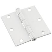 Onward Full Mortise Butt Hinges - Steel - Brushed Chrome - 3 1/2-in - 2-Pack