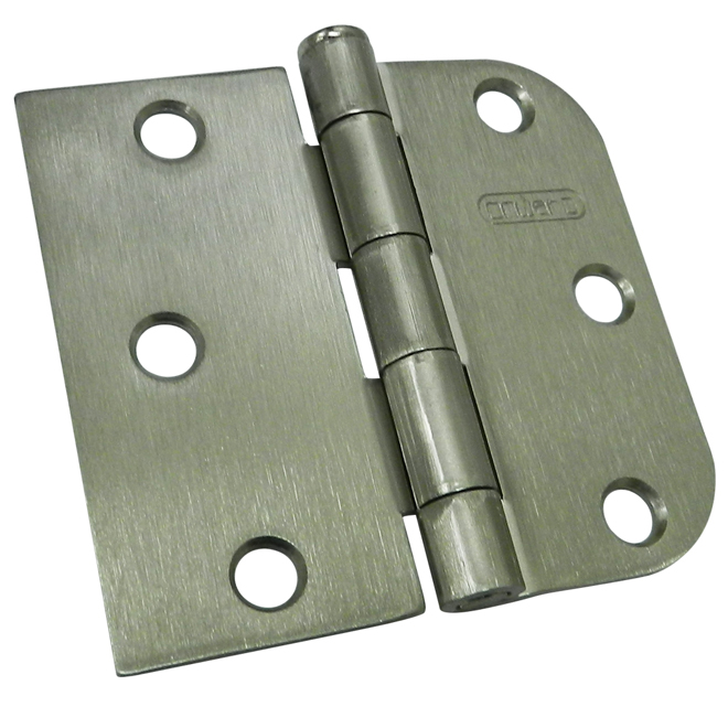 Onward Full Mortise Combination Butt Hinge - 3-in W x 3-in H - Loose Pin - Brushed Nickel - 2 Per Pack