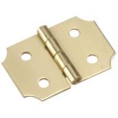 Onward Decorative Hinges - 1-in x 5/8-in - Bright Brass - 2-Pack