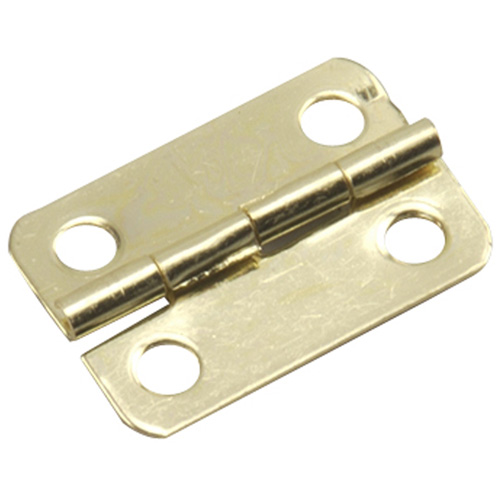 Onward Decorative Narrow Hinges - 7/8-in x 1 1/2-in - Bright Brass - 2-Pack