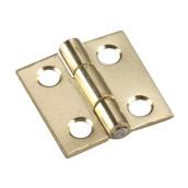 Onward Fixed-Pin Narrow Hinges - 1-in x 1-in - Brass - 2-Pack