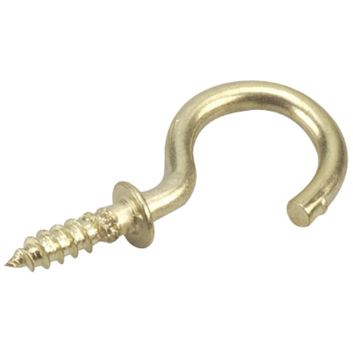 Cup Hook - 1/2 - Brass Finish - 12-Pack