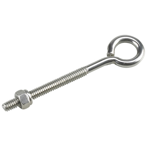 Onward Eyebolt with Nut - Stainless Steel - 80-lb Working Load - 4-in x 1/4-in