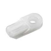 White Plastic Single Turn Button Latch - 3/4"
