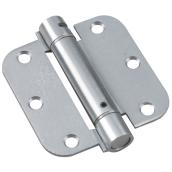 Onward Full Mortise Adjustable Spring Hinge - 3 1/2-in W x 3 1/2-in H - Fixed Pin - 1/4-in Radius - Brushed Chrome