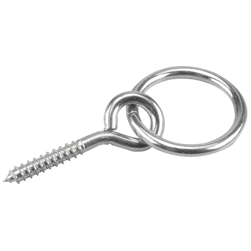 Onward Hitching Ring with Lag Screw - Zinc-Plated Steel - 160-lb Working Load - 3 5/8-in x 5/16-in