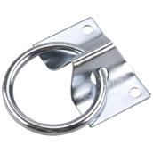 Anneau d'attache en acier avec plaque Onward, acier zingué, 2 3/4 po de long, diamètre de l'anneau de 2 po