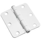 Onward Round Corner Hinges - Steel - White - 3-in - 1/4-in Radius - Pack of 2