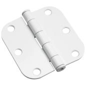 Onward Round Corner Hinges - Steel - White - 3-in - 5/8-in Radius - Pack of 2