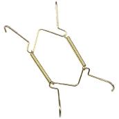 Onward Decorative Plate Hanger - Metal with Brass Finish - Flexible Springs and Angled Frame - 8-in L x 5 1/2-in W