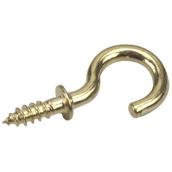 Cup Hook - 5/8" - Brass Finish - 5-Pack