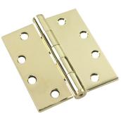 Onward Full Mortise Butt Hinges - Steel - Polished Brass - 4 1/2-in - 3-Pack