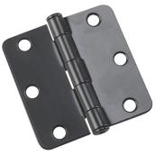 Onward Round Corner Hinges - 3-in - 2-Pack - Black Matte Finish