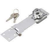 Onward Steel Locking Hasp - 4 1/2-in L - Chrome - for Indoor or Outdoor - 5 Per Pack