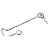 Crochet et anneau de fermeture pour porte Onward, 6 po de long, acier plaqué zinc