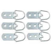 Onward Metal Eyelet Picture Hangers - Zinc Finish - 5/8-in W x 1 23/64-in L - 6 Per Pack