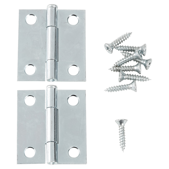 Onward Narrow Butt Hinge - 1 1/2-in W x 1 1/2-in L - Loose pin - Zinc - 2 Per Pack