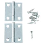 Onward Hardware Mortise Butt Hinge - Steel - Zinc-Plated - 2 Per Pack - 2-in H x 1 1/2-in W x 1/16-in T