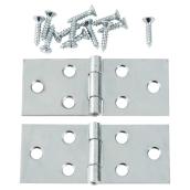 Onward Back Flap Hinge - 3 1/2-in W x 1 1/2-in H - Fixed Pin - Zinc - 2 Per Pack