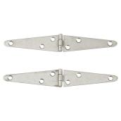 Onward Light Duty Strap Hinge - 4-in H - Fixed Pin - Stainless Steel - 2 Per Pack