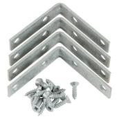 Onward Corner Braces - Steel - Hot-Dipped Galvanized - 4 Per Pack - 5/8-in W x 2 1/2-in H