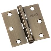 Onward Mortise Butt Hinge - Steel - 3-in - Square Corner - Antique Brass