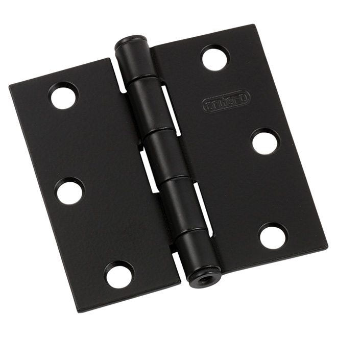 Onward Square Full Mortise Butt Hinge - 3-in W x 3-in H - Loose Pin - Black